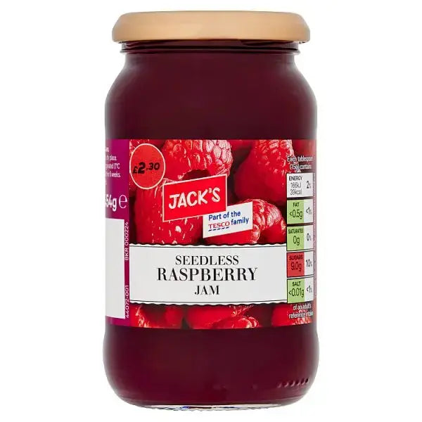 Jack's Seedless Raspberry Jam 454g (Case of 6)