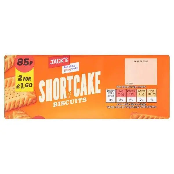 Jack's Shortcake Biscuits 150g (Case of 12)