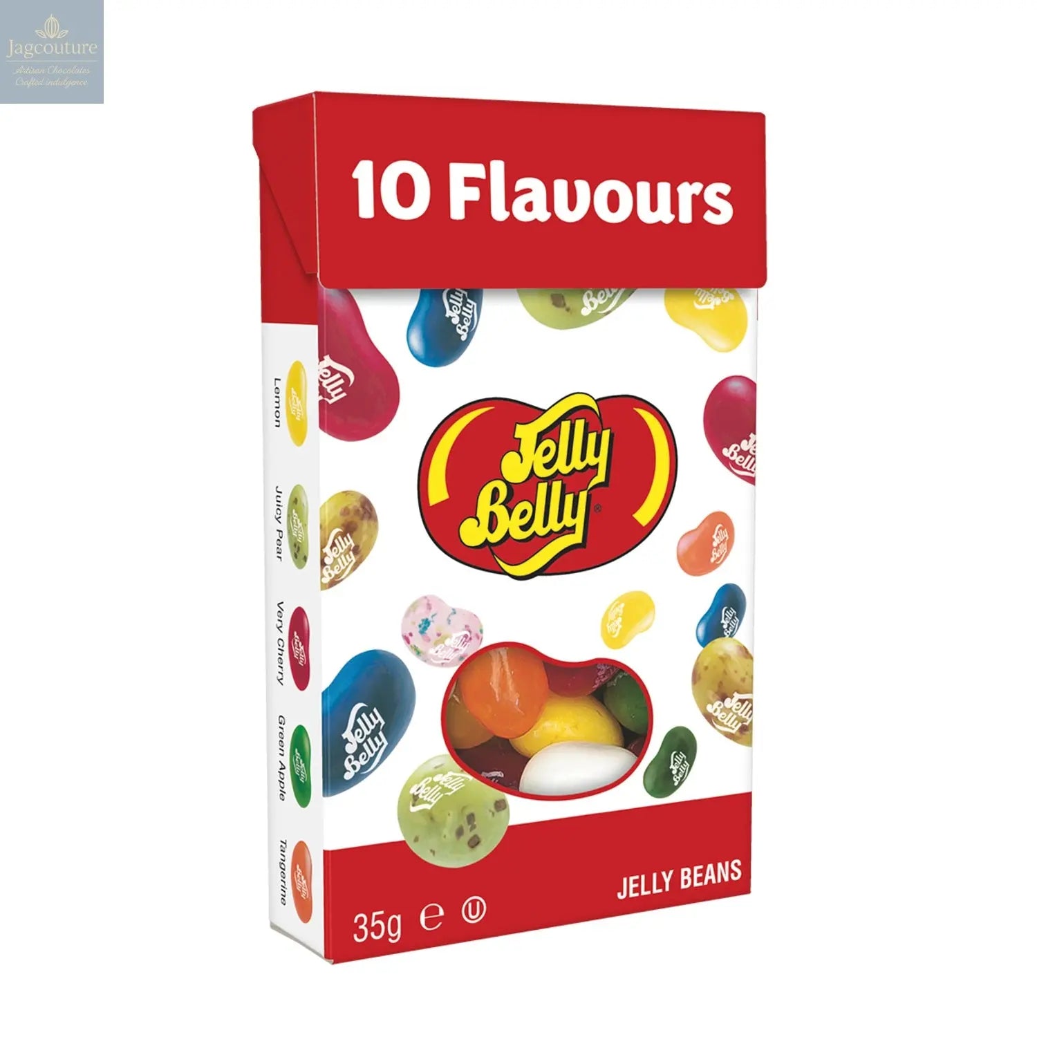 Jelly Belly 10 assorted flavours jelly beans in window pocket pack Jag Couture Chocolates