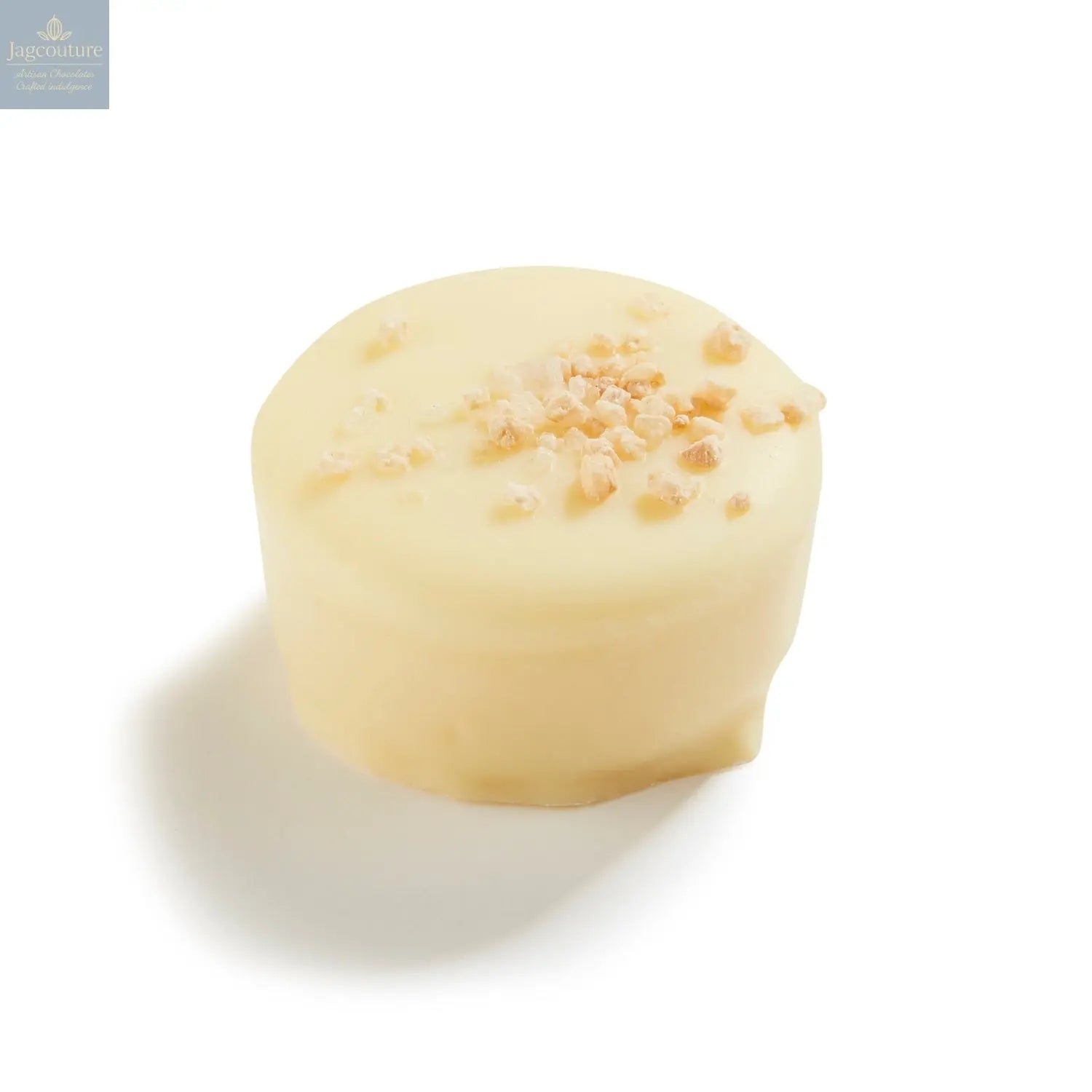 Josee - white chocolate with a Crème Brulee flavoured milk ganache 14.5g - Jag Couture Chocolates
