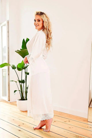 Kalimo long, satin dressing bathrobe