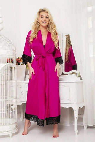 Kalimo long, satin dressing bathrobe
