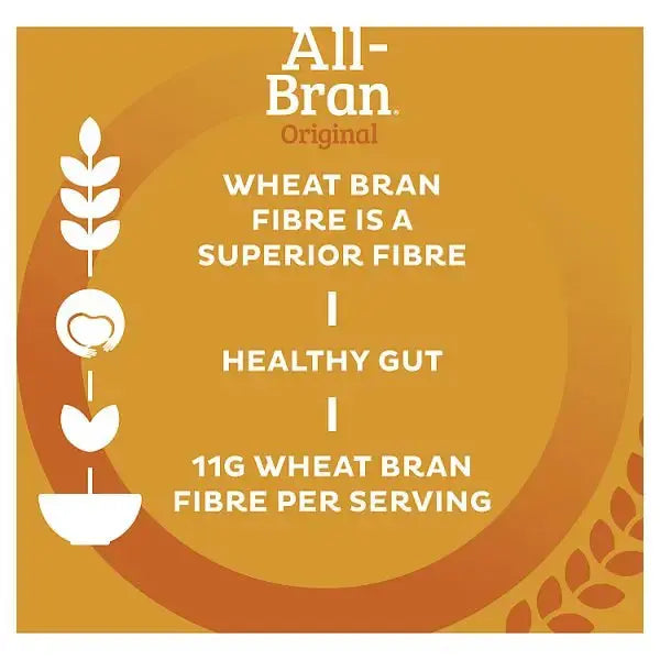Kellogg's All-Bran Original Breakfast Cereal 500g (Case of 4)