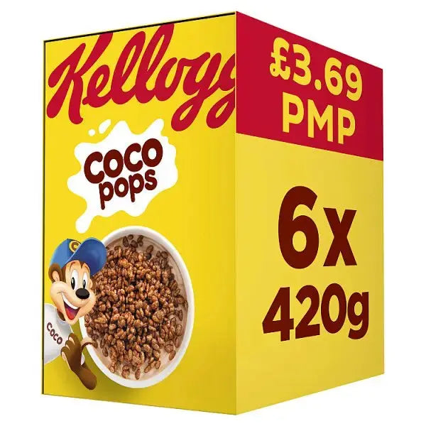 Kellogg's Coco Pops Breakfast Cereal 6x420g (Case of 6)