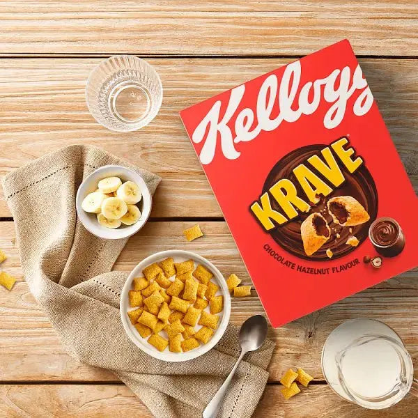 Kellogg's Krave Chocolate Hazelnut Breakfast Cereal 6 x 410g (Case of 6)