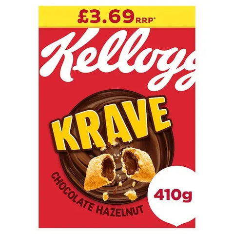 Kellogg's Krave Chocolate Hazelnut Breakfast Cereal 6x410g (Case of 6)