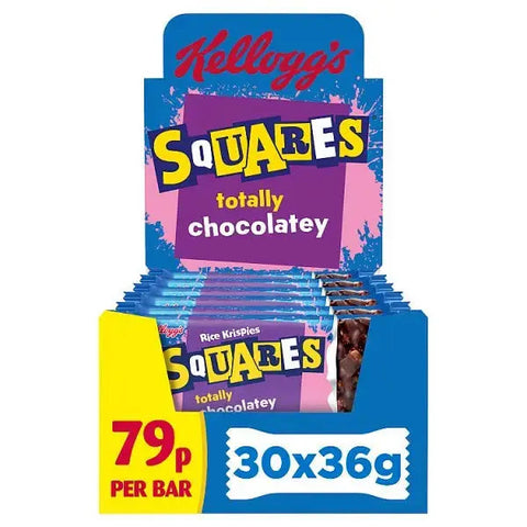 Kellogg's Rice Krispies Squares Chocolate Snack Bar 30 x 36g (Case of 30)