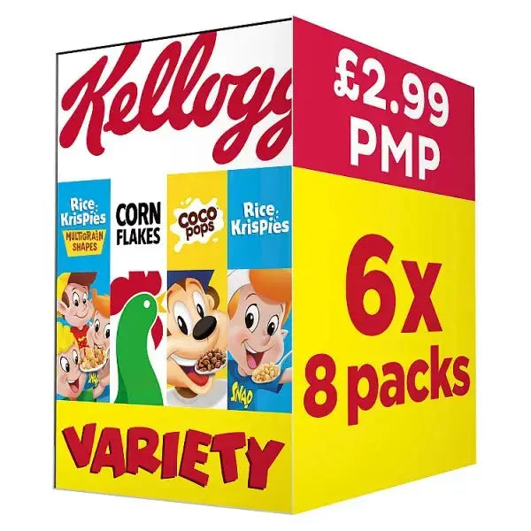 Kellogg's Variety 8pk Breakfast Cereal 6 x 196g (Case of 6)