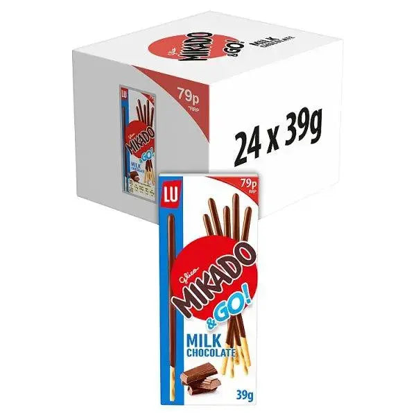 LU Mikado & Go Milk Chocolate Biscuits 79p PMP 39g (Case of 24)
