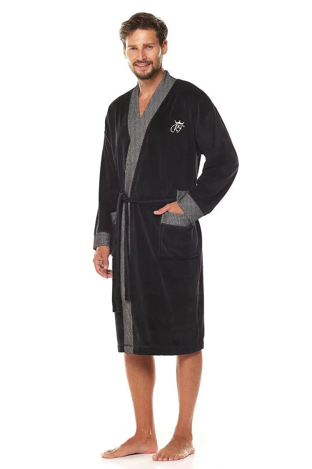 L&L collection Men's velour bathrobe