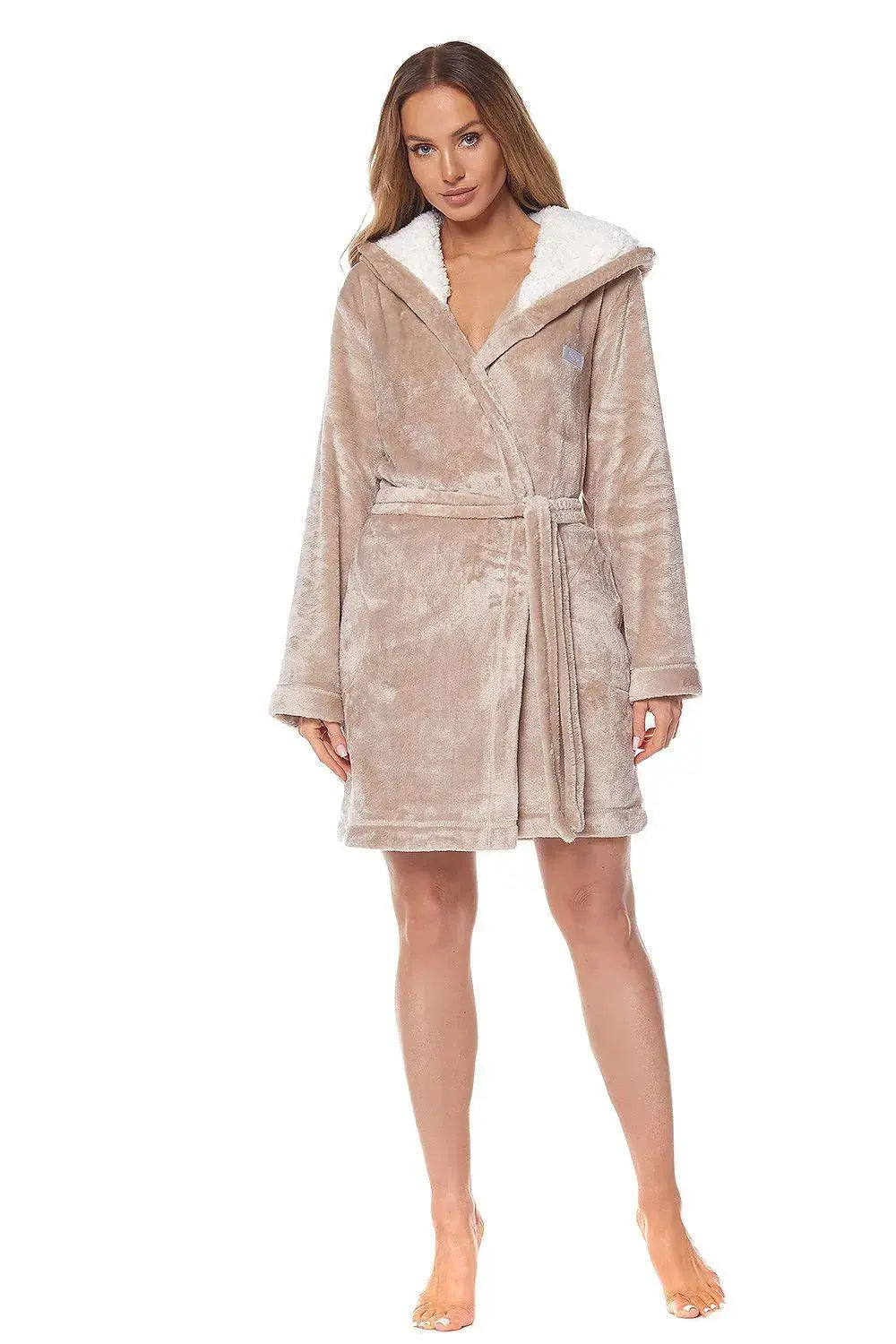 L&L collection ala beige color bathrobe