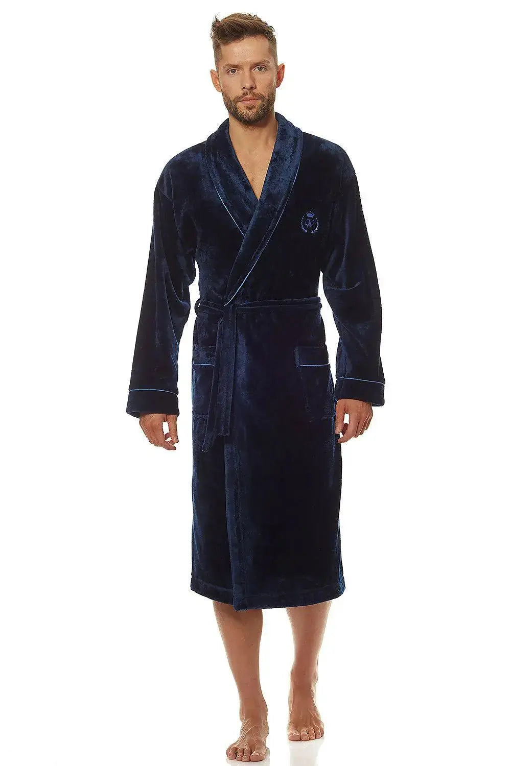 L&L collection soft knit fabric men's bathrobe