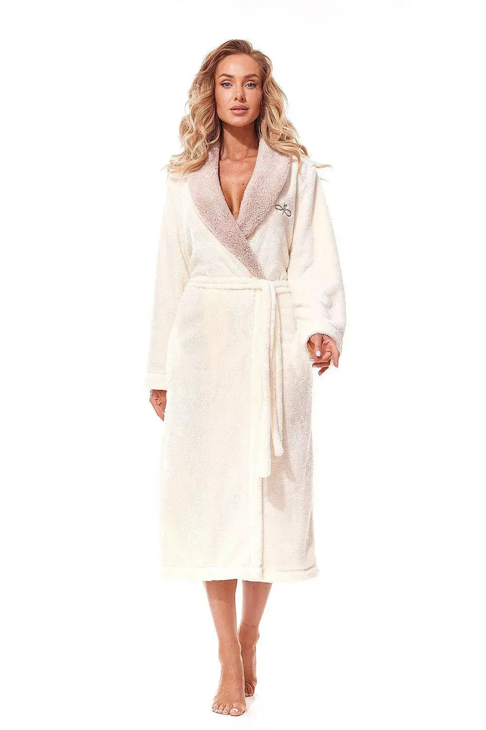 L&L collection soft knit fabric womens bathrobe