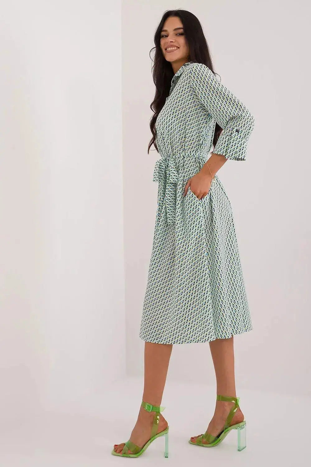 Lakerta flared cut shirt dress