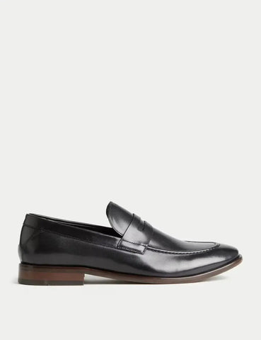 Leather Saddle Slip-On Loafers