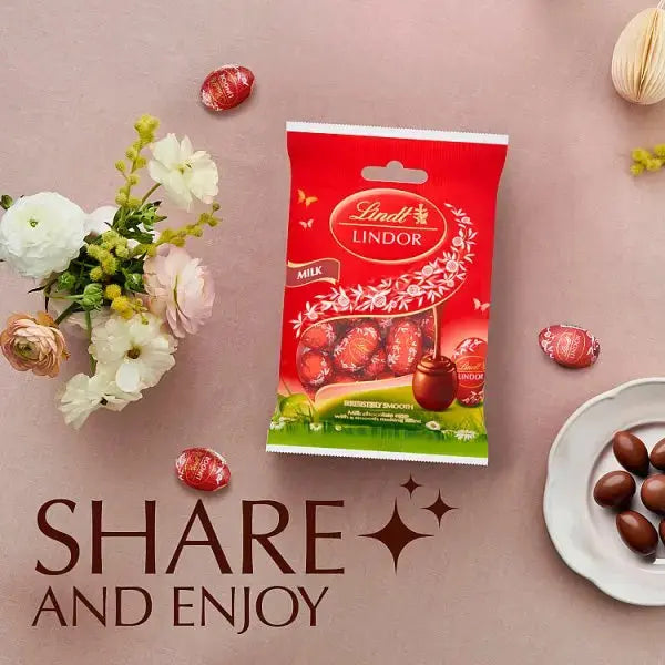 Lindt Lindor Milk Chocolate Easter Mini Eggs Bag 80g (Case of 16)