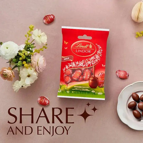 Lindt Lindor Milk Chocolate Easter Mini Eggs Bag 80g (Case of 16)