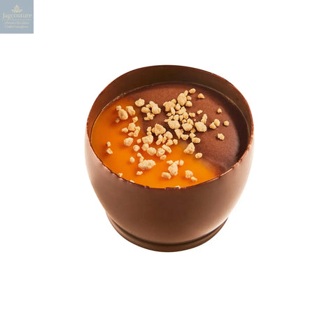 Lizzy - passion fruit ganache with a duo of passion fruit and dark ganache crème topping 14g - Jag Couture Chocolates