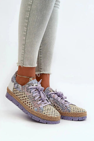 Maciejka Women’s Leather Half-Shoes – Elegant Design with Plaid Detail