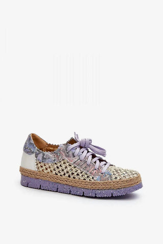 Maciejka Women’s Leather Half-Shoes – Elegant Design with Plaid Detail