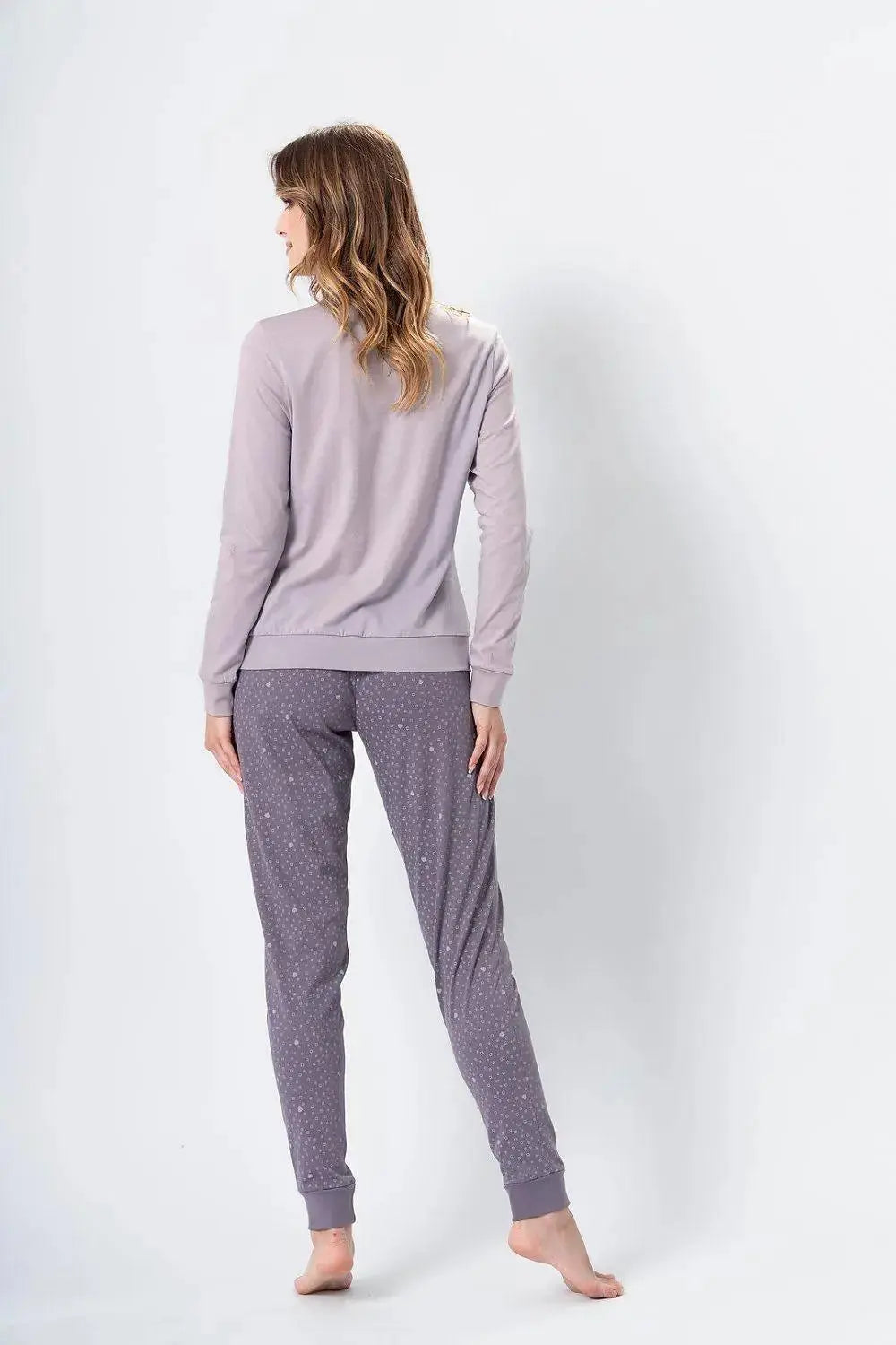 M-Max airy fabric blouse and long pants womens pajama