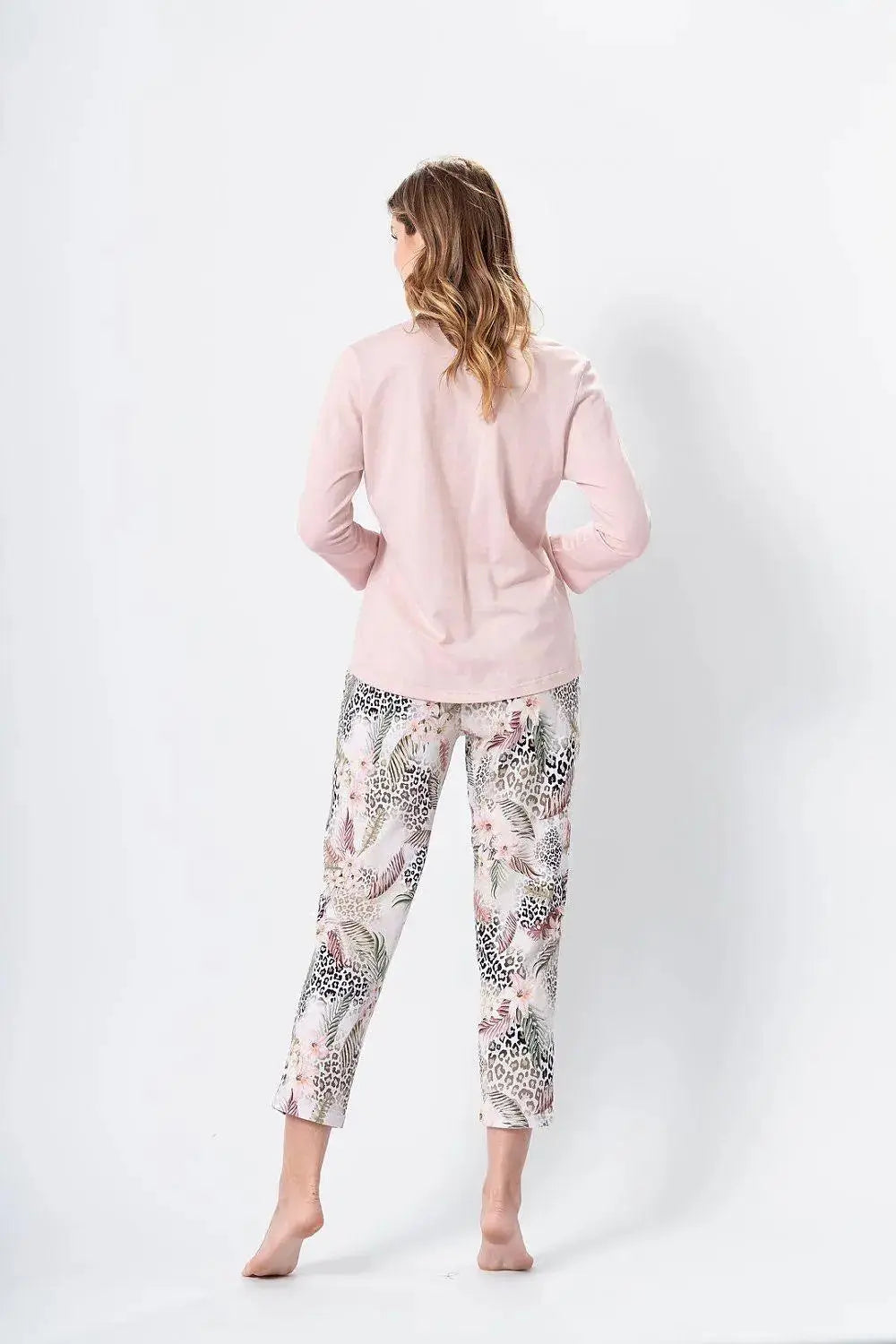 M-Max animal prints blouse and pants womens pajamas