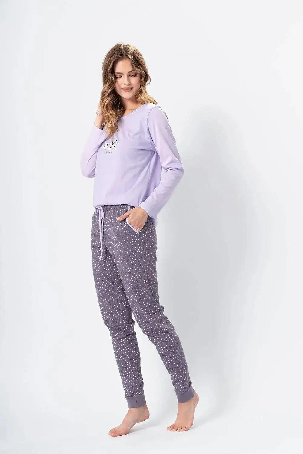 M-Max beautiful color pants and blouse womens pajamas