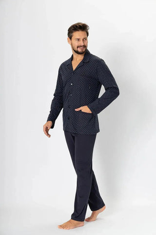 M-Max knitted fabric men's unbuttoned pajamas