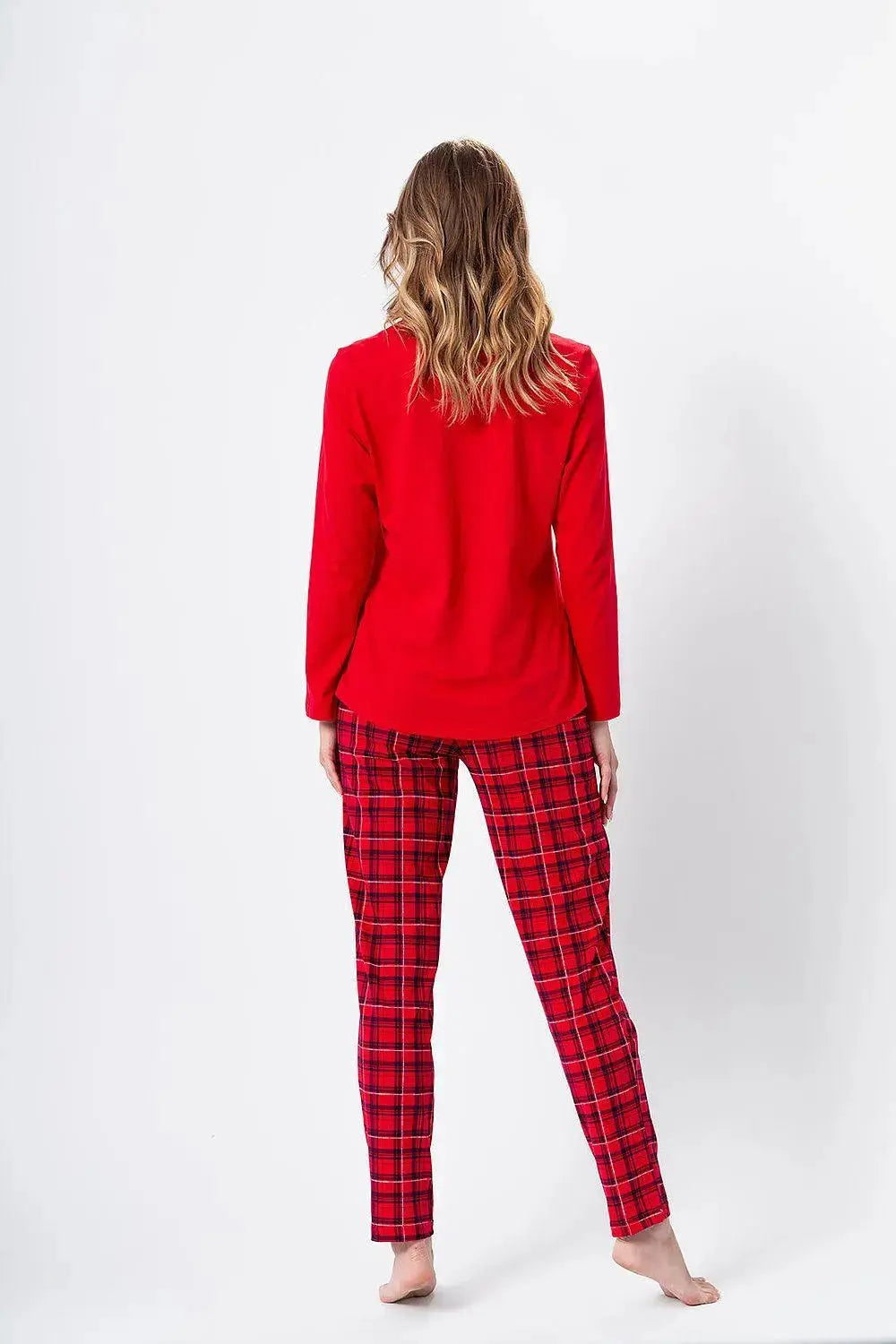 M-Max sleeved shirt and patterned pants womens pajamas