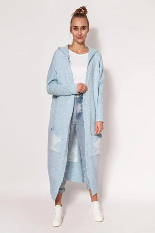 MKM Soft sweater coatwith long sleeves, hood, and pockets