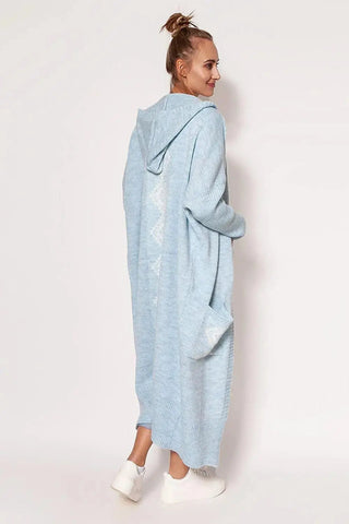 MKM Soft sweater coatwith long sleeves, hood, and pockets