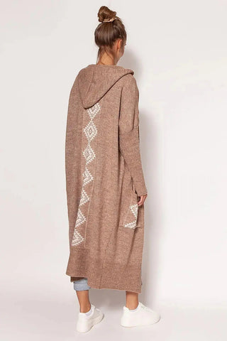 MKM Soft sweater coatwith long sleeves, hood, and pockets