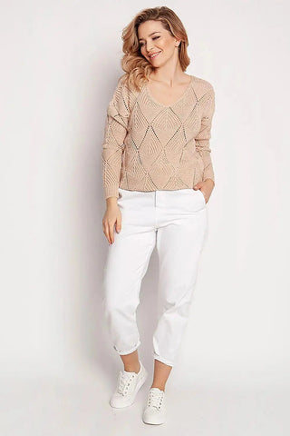 MKM loose, openwork, ribbed sweater