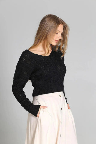 MKM plaid patterns short sweater
