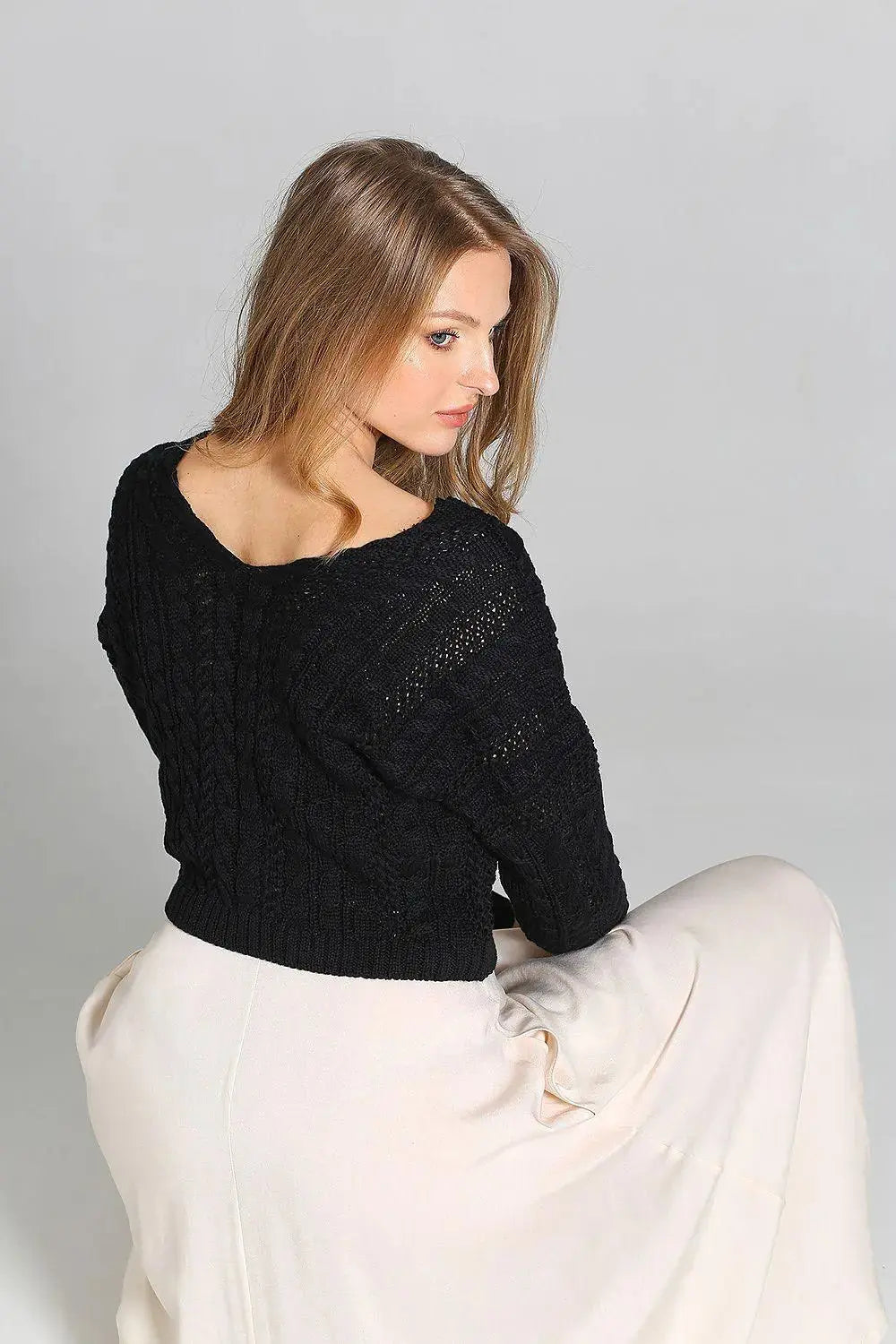 MKM plaid patterns short sweater