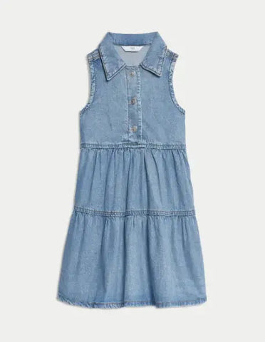 Denim Collared Dress (2-8 Yrs)