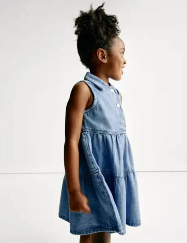 Denim Collared Dress (2-8 Yrs)