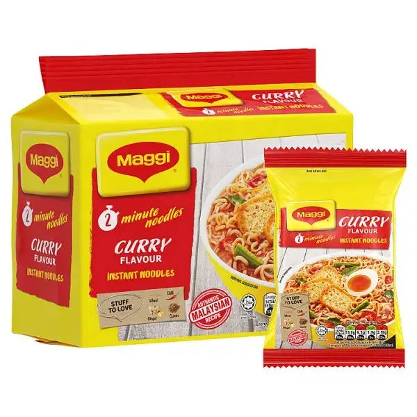 Maggi Curry Flavour Instant Noodles 5 x 79g (Case of 6)