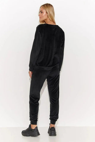 Makadamia velour long-sleeved blouse