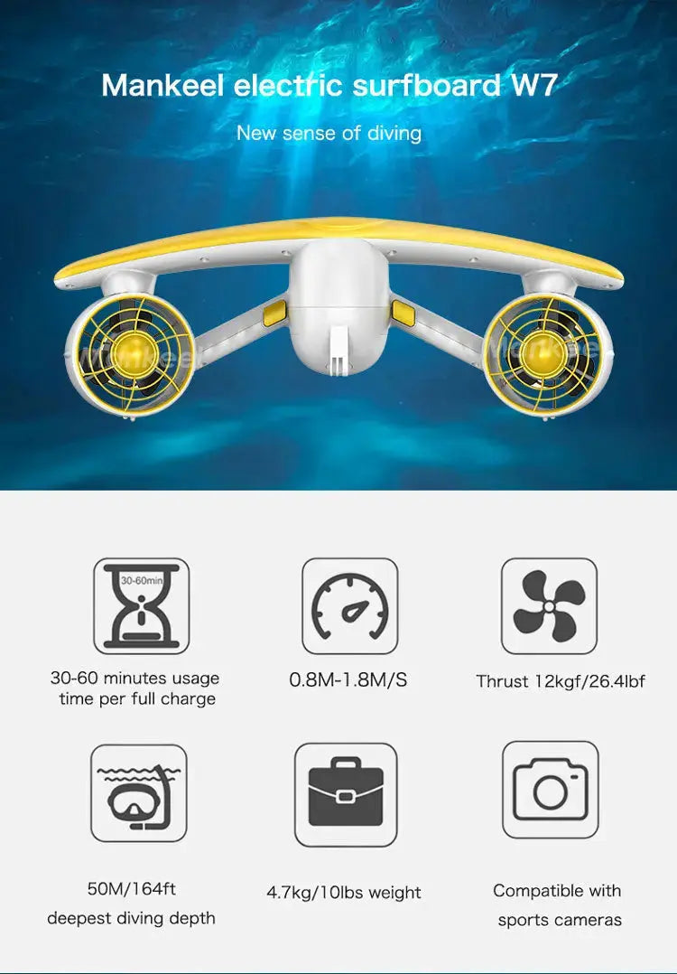 Mankeel W7 Sea Scooter 500W/480W Swimming Jet Board Electric Surfboard