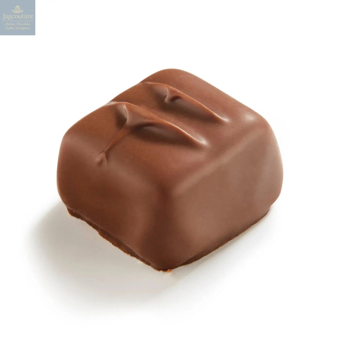 Margriet - milk chocolate covered marzipan with orange pieces 16.5g - Jag Couture Chocolates
