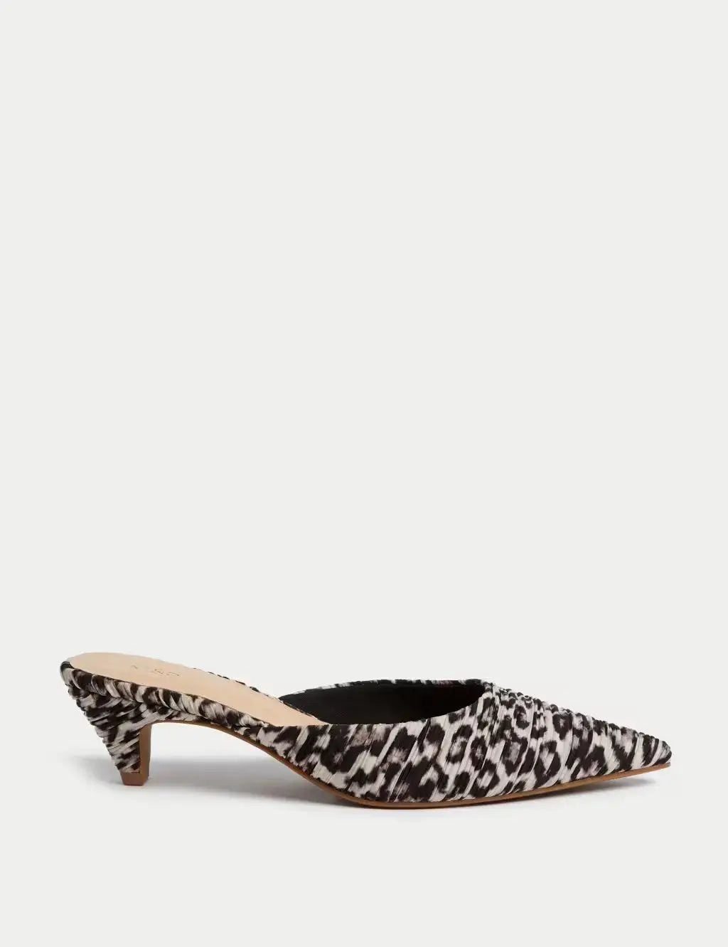 Marks and Spencer Leopard Print Slip On Kitten Heel Mules