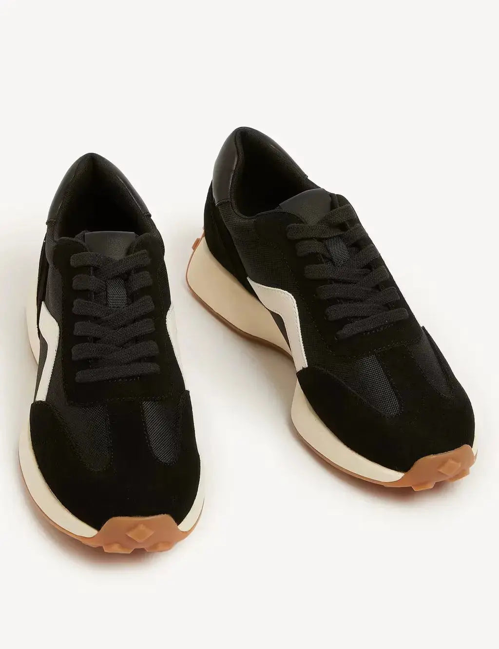 Marks and Spencer Leather Lace Up Side Detail Trainers