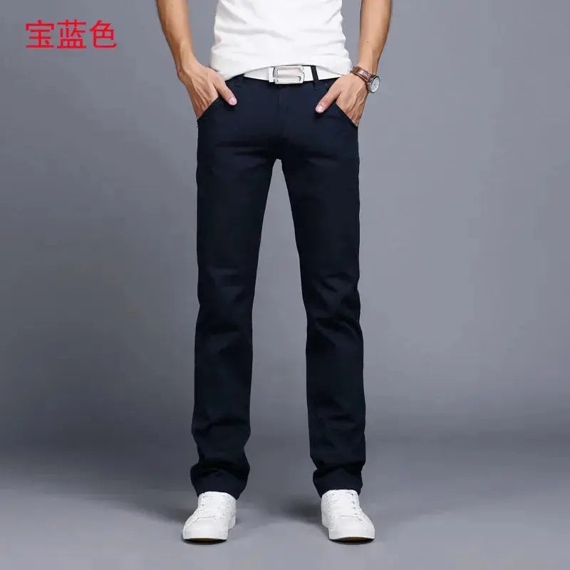 "Men's Slim Fit Cotton Chinos: 2022 Spring/Autumn Collection - Fashionable Trousers in 9 Colors, Including Plus Sizes | Brand Clothing