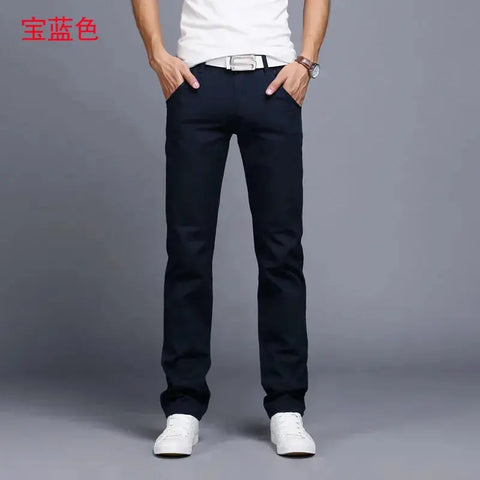 "Men's Slim Fit Cotton Chinos: 2022 Spring/Autumn Collection - Fashionable Trousers in 9 Colors, Including Plus Sizes | Brand Clothing