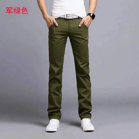 "Men's Slim Fit Cotton Chinos: 2022 Spring/Autumn Collection - Fashionable Trousers in 9 Colors, Including Plus Sizes | Brand Clothing
