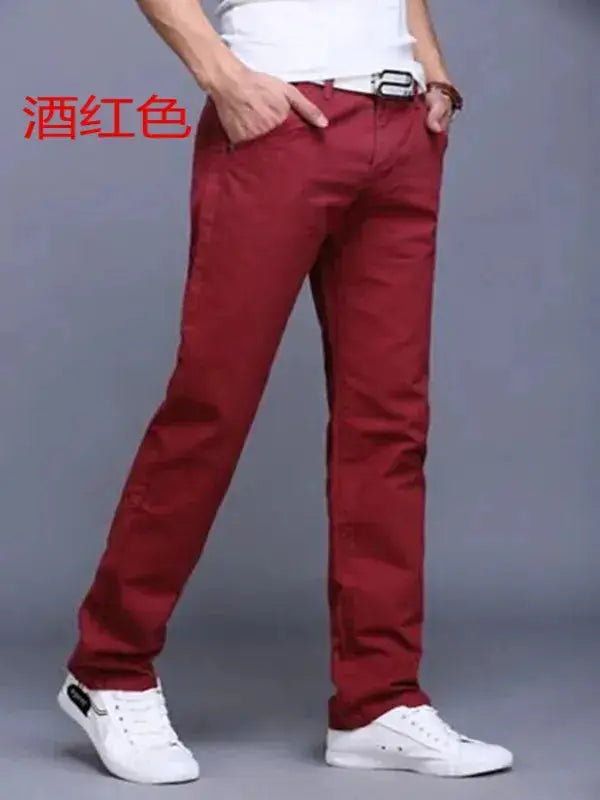 "Men's Slim Fit Cotton Chinos: 2022 Spring/Autumn Collection - Fashionable Trousers in 9 Colors, Including Plus Sizes | Brand Clothing