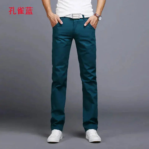 "Men's Slim Fit Cotton Chinos: 2022 Spring/Autumn Collection - Fashionable Trousers in 9 Colors, Including Plus Sizes | Brand Clothing