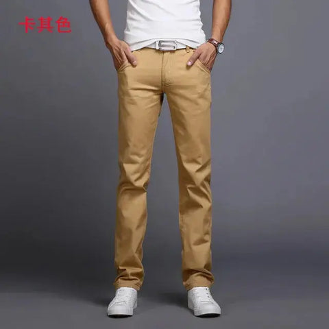 "Men's Slim Fit Cotton Chinos: 2022 Spring/Autumn Collection - Fashionable Trousers in 9 Colors, Including Plus Sizes | Brand Clothing