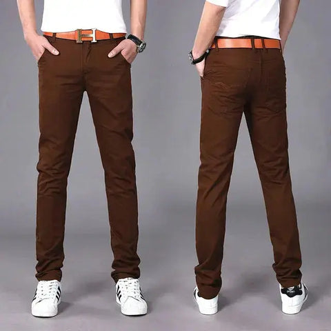 "Men's Slim Fit Cotton Chinos: 2022 Spring/Autumn Collection - Fashionable Trousers in 9 Colors, Including Plus Sizes | Brand Clothing